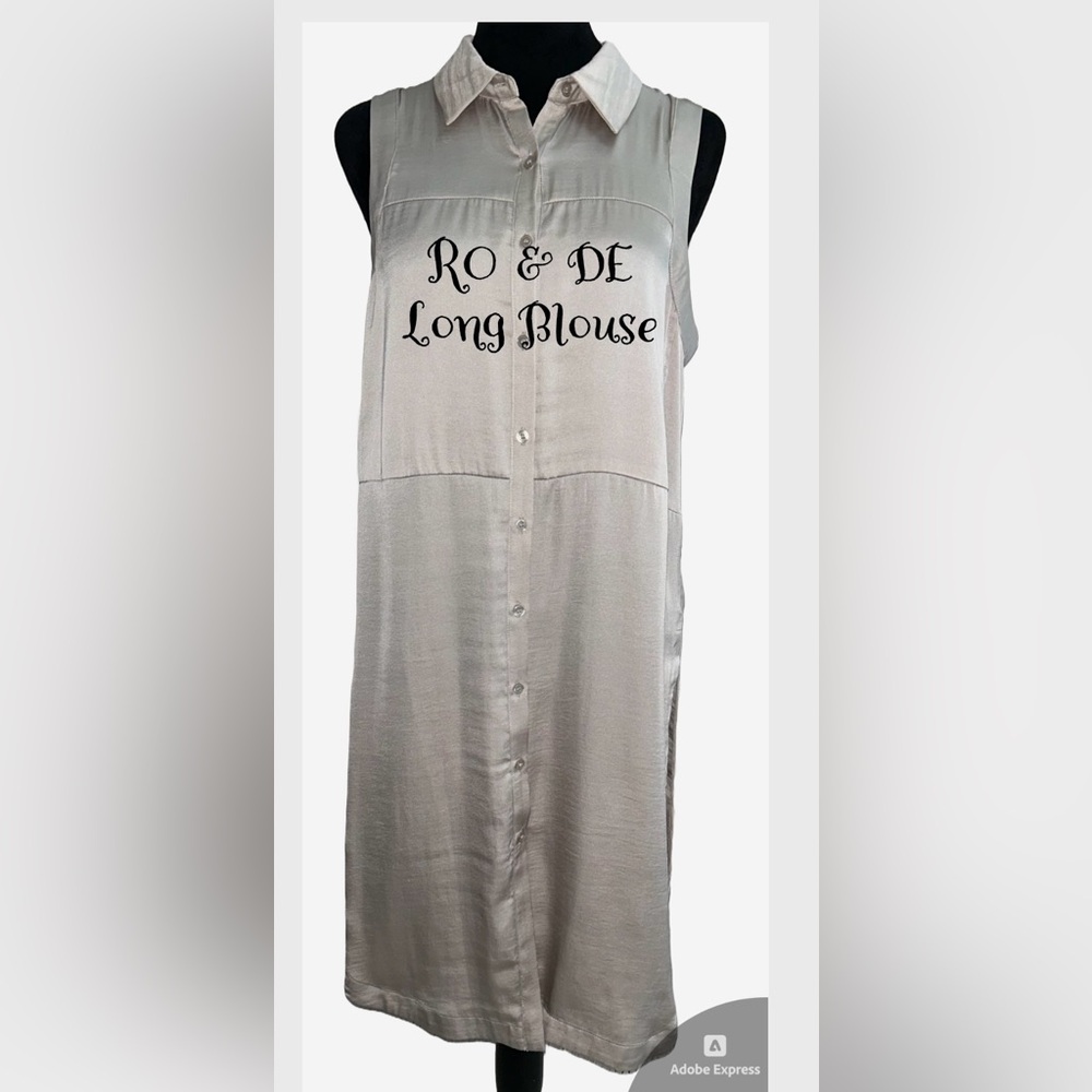 🌼RO&DE- Long Button-up‎ Sleeveless Top-NWOT🌼